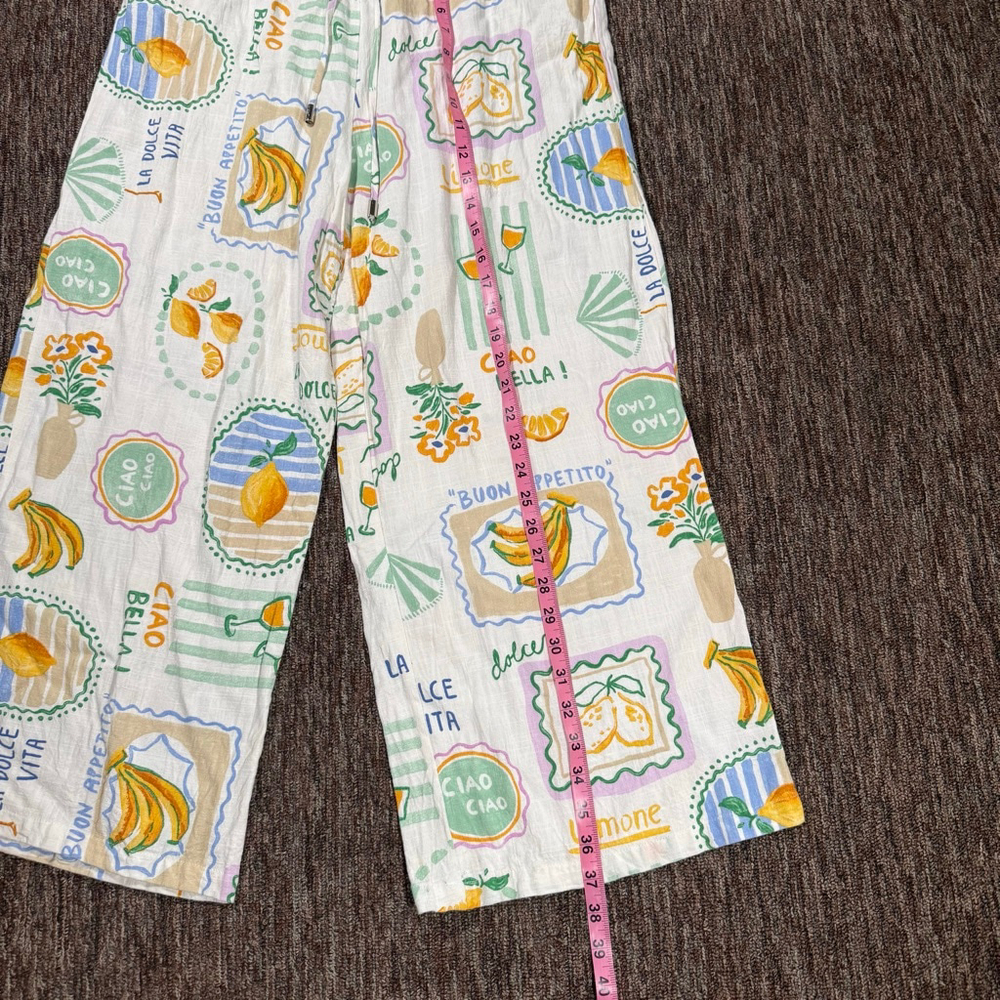 Anthropologie LABEL OF LOVE Wide Leg Linen Swim Cover Up Pants Large - Picture 5 of 9